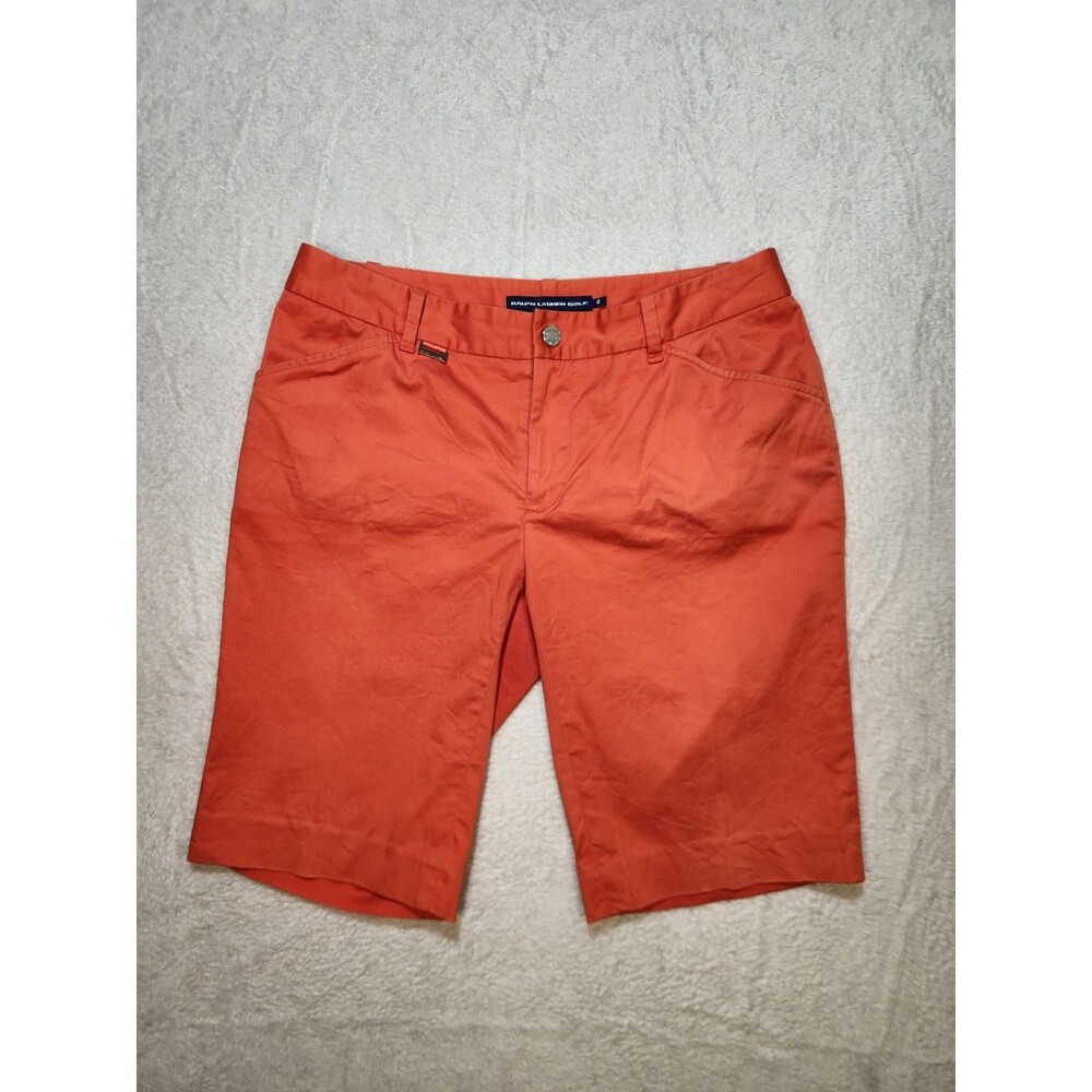 Ralph Lauren Flat Front Performance Stretch Cotton Golf Shorts Women's 6